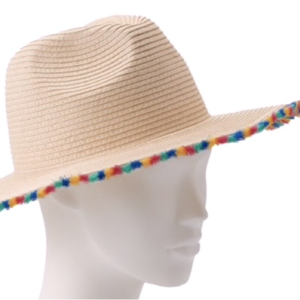 Mudd Beige Hat with Multicolor Trim